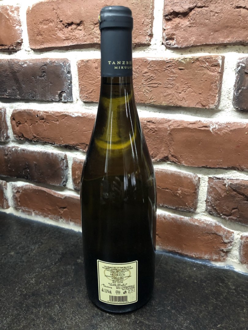 Fľaša vína Sauvignon (Nikolsburg) 2017, pozdný sber (suché)