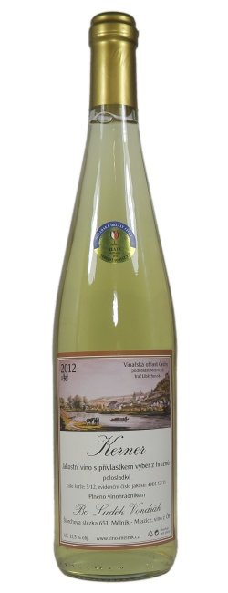 Fľaša vína Kerner (0,75 l) 2012, výber z hrozna (polosladké)