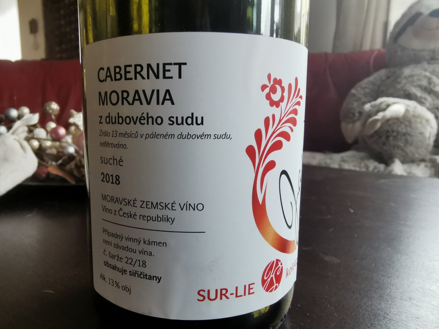 Fľaša vína Cabernet Moravia 2018, zemské víno (suché)
