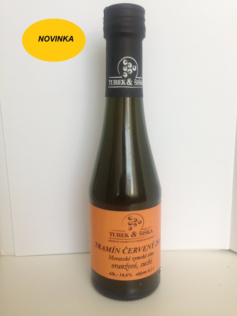Fľaša vína Tramín červený - oranžové víno 0,2l 2019, zemské víno (suché)