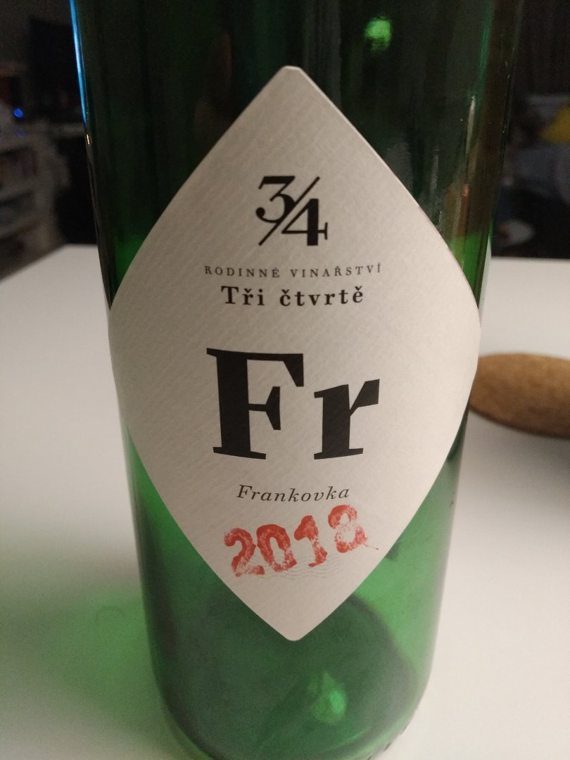 Fľaša vína Frankovka 2018, zemské víno (suché)