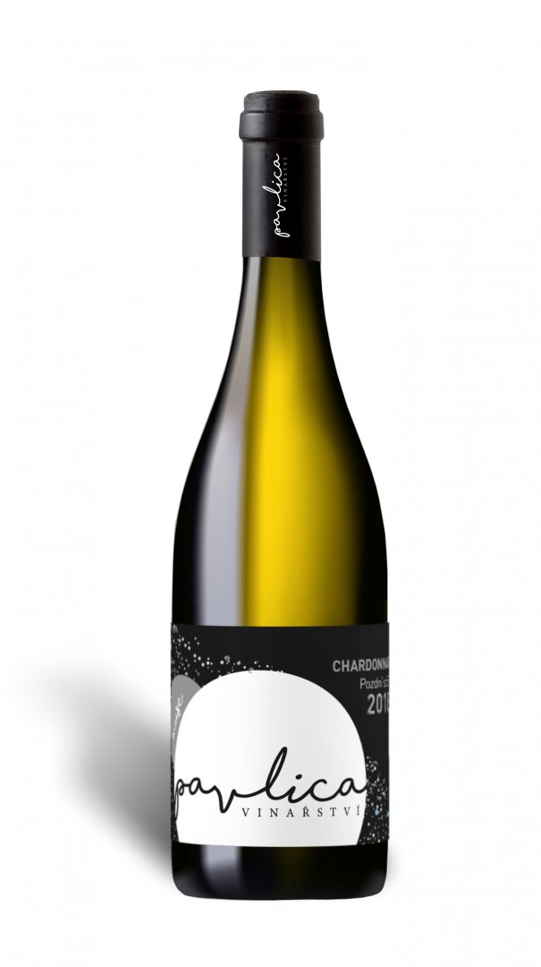 Fľaša vína Chardonnay 2019, výber z hrozna (polosladké)