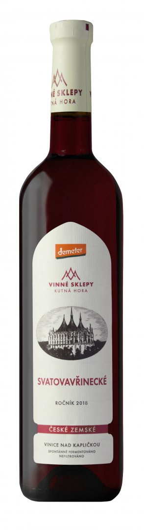 Fľaša vína Svatovavřinecké 2018, zemské víno (suché)