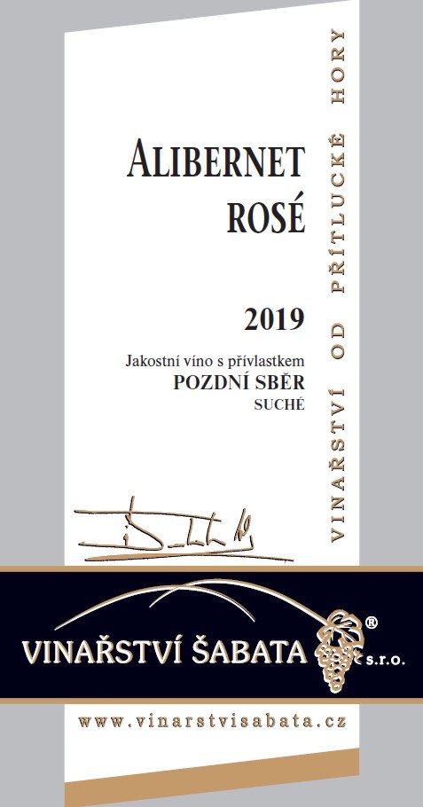 Fľaša vína Alibernet rosé 2019, pozdný sber (suché)