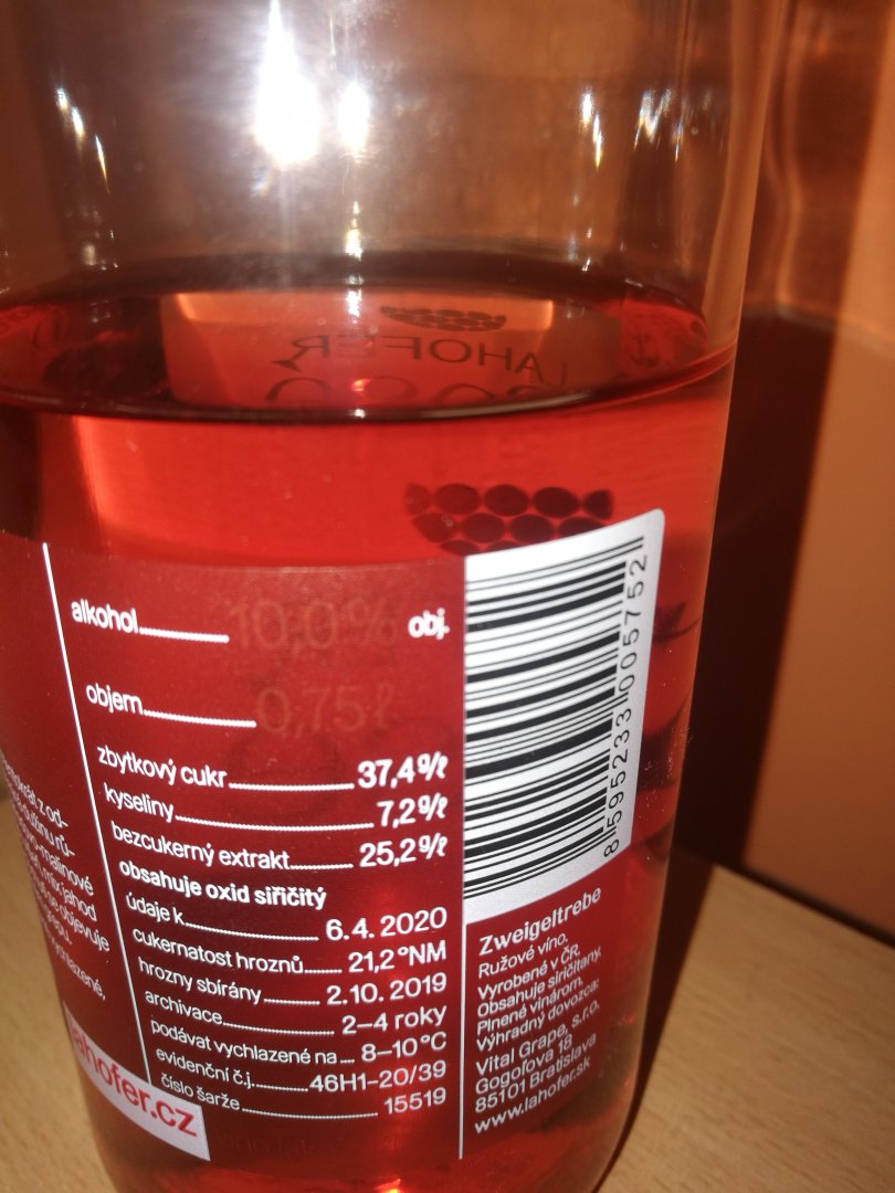 Fľaša vína Rosé LAHOFER 2019, pozdný sber (polosladké)