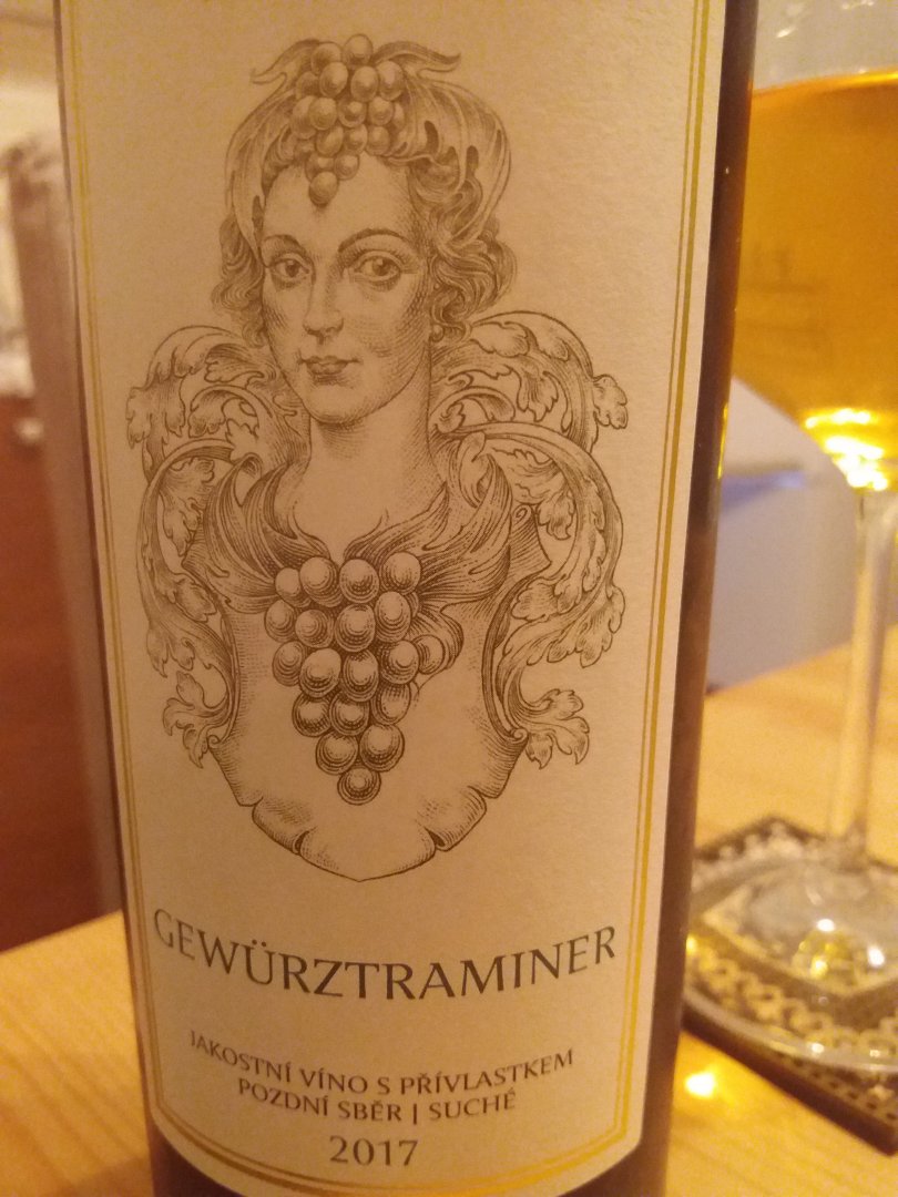 Fľaša vína Gewürztraminer 2017, pozdný sber (suché)