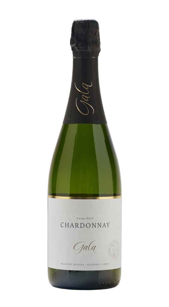 Fľaša vína Chardonnay 2016, akostné šumivé víno (brut)