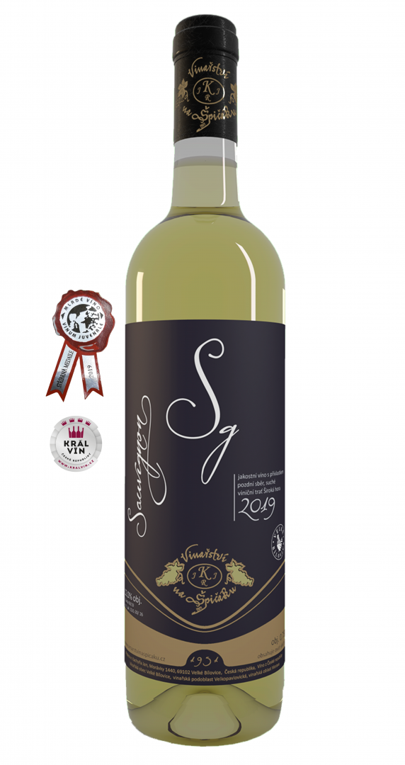 Fľaša vína Sauvignon 2019, pozdný sber (suché)