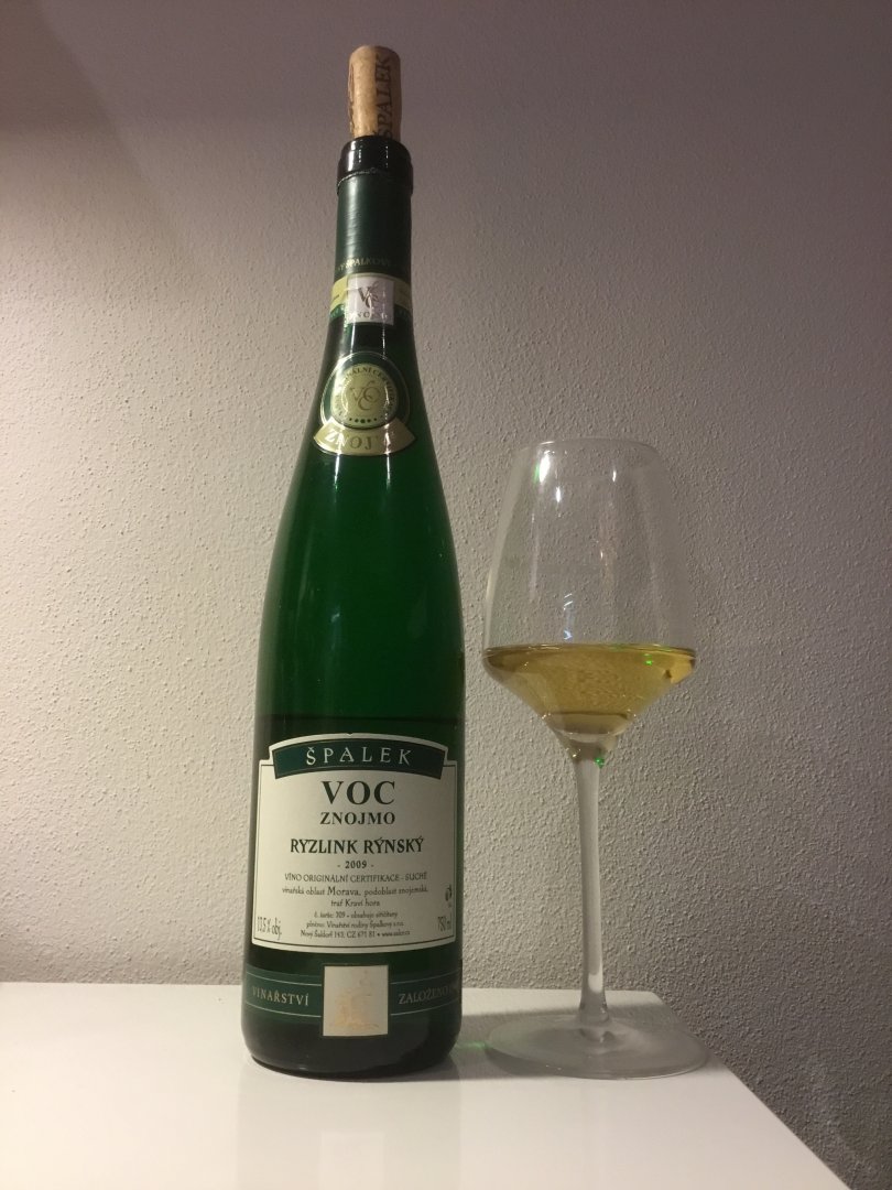 Fľaša vína Ryzlink rýnský 2009, voc (suché)