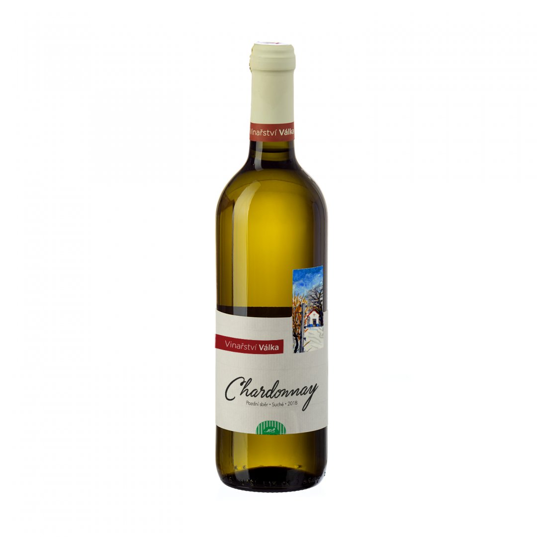 Fľaša vína Chardonnay (BIO) 2018, pozdný sber (suché)