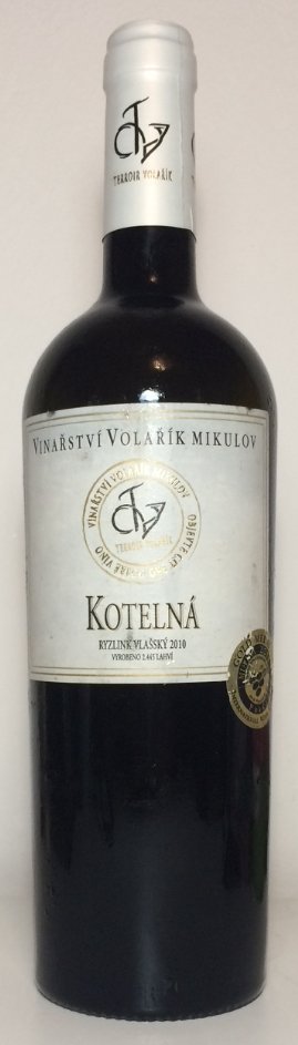 Fľaša vína Ryzlink vlašský (Kotelná) 2010, kabinetné víno (polosladké)