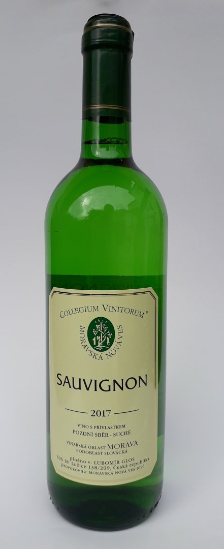 Fľaša vína Sauvignon 2017, pozdný sber (suché)