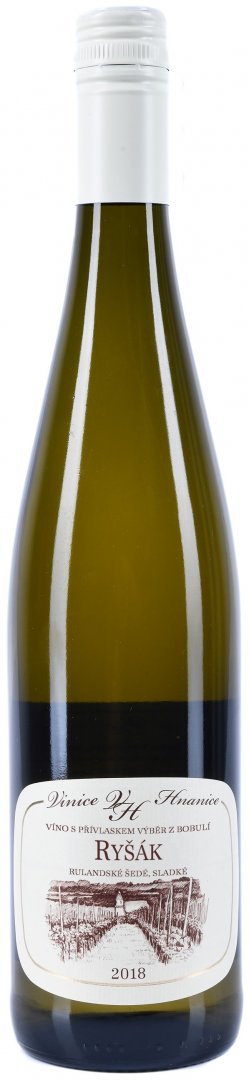 Fľaša vína RYŠÁK-Rulandské šedé 2018, bobuľový výber (sladké)