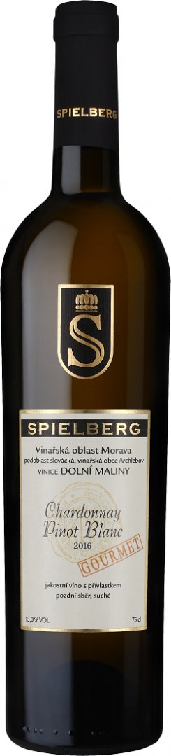 Fľaša vína Chardonnay - Pinot Blanc Gourmet 2016, pozdný sber (suché)