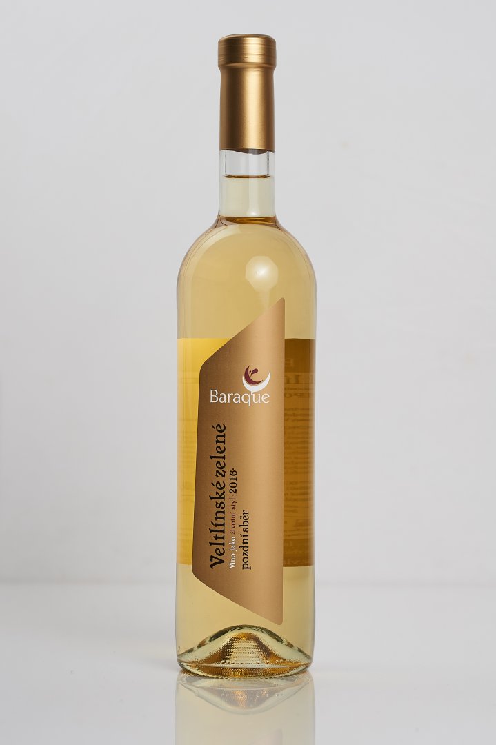 Fľaša vína Veltlínské zelené 2016, pozdný sber (suché)