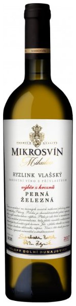 Fľaša vína Ryzlink vlašský (Železná) 2017, výber z hrozna (suché)