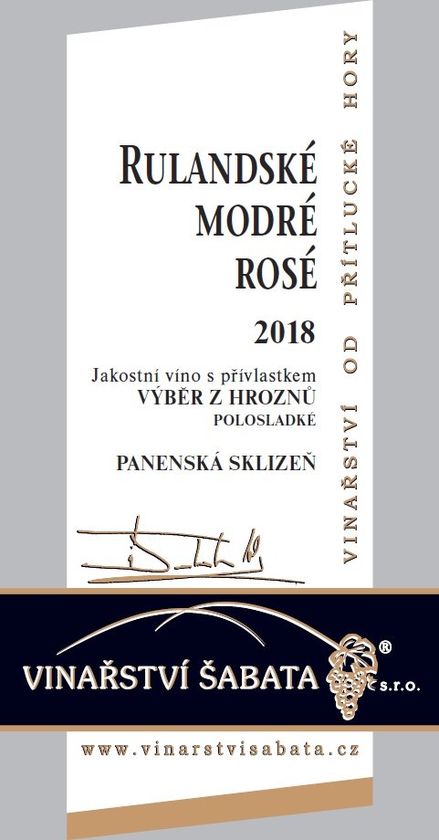 Fľaša vína Rulandské modré rosé 2018, výber z hrozna (polosladké)