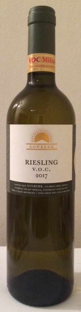 Fľaša vína Riesling (Velký) 2017, voc (suché)