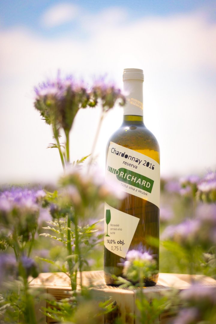 Fľaša vína Chardonnay RESERVA staré keře 2016, zemské víno (suché)