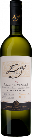 Fľaša vína Ryzlink vlašský (EGO No.69) 2017, výber z hrozna (suché)