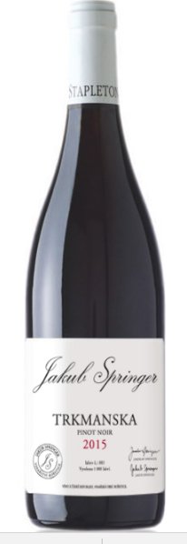 Fľaša vína Pinot Noir (Trkmanska) 2015, zemské víno (suché)