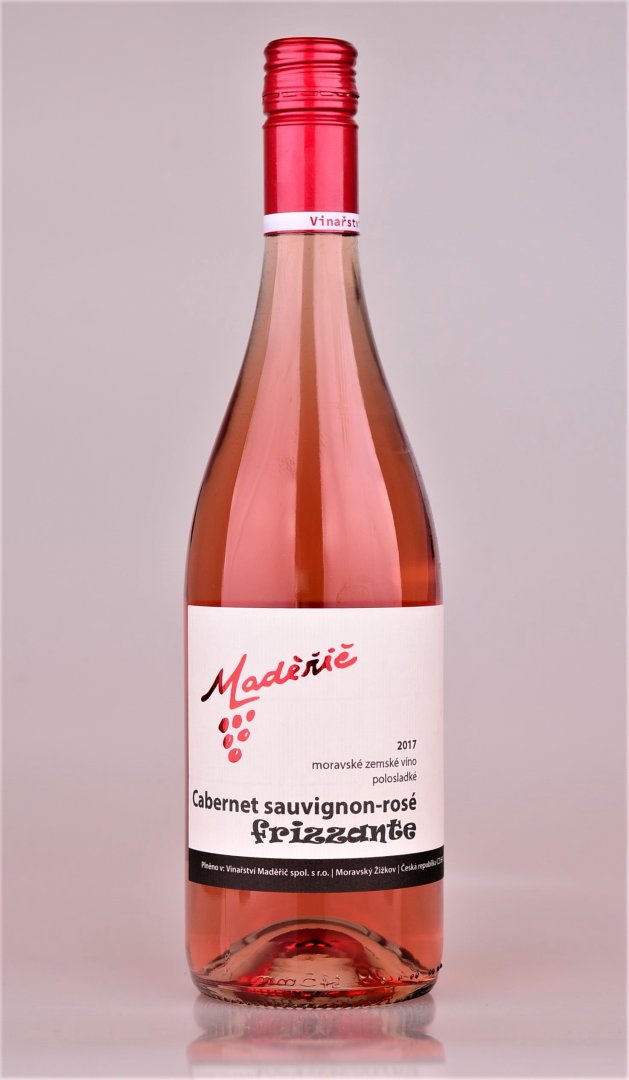 Fľaša vína Cabernet Sauvignon rosé FRIZZANTE 2017, zemské víno (polosladké)