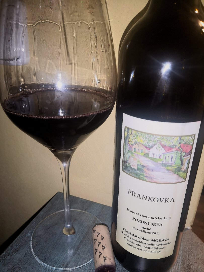 Fľaša vína Frankovka 2011, pozdný sber (suché)