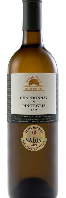 Fľaša vína Chardonnay & Pinot gris (Velký) 2015, pozdný sber (suché)