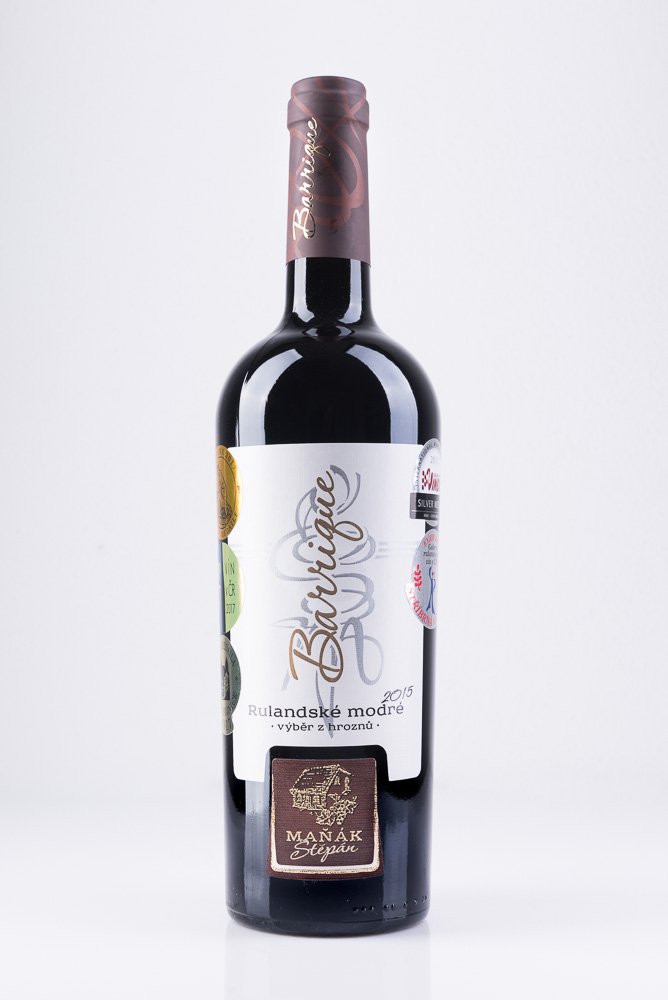 Fľaša vína Rulandské modré barrique 2015, výber z hrozna (suché)