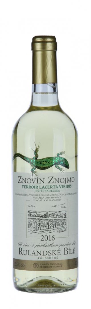 Fľaša vína Rulandské bílé (Lacerta Viridis) 2016, pozdný sber (polosuché)
