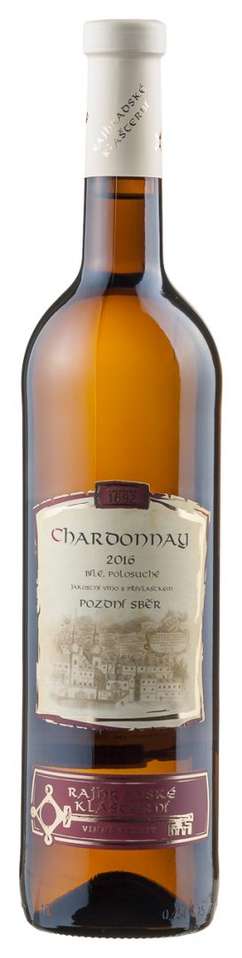 Fľaša vína Chardonnay classic 2016, pozdný sber