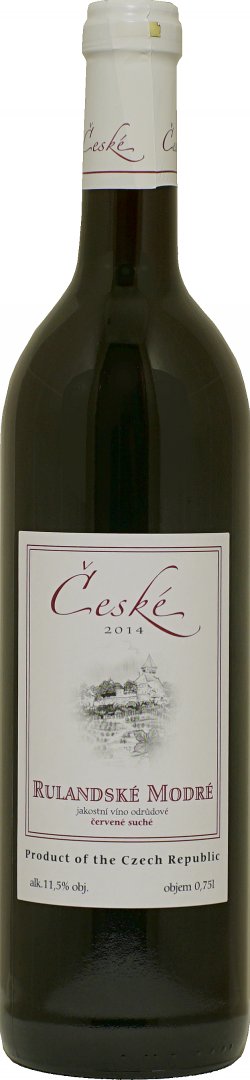 Fľaša vína Rulandské modré 2015, akostné víno (suché)