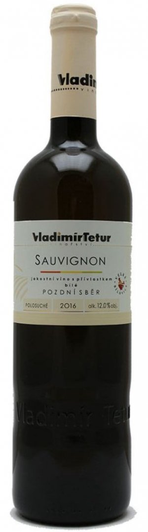 Fľaša vína Sauvignon 2016, pozdný sber (polosuché)