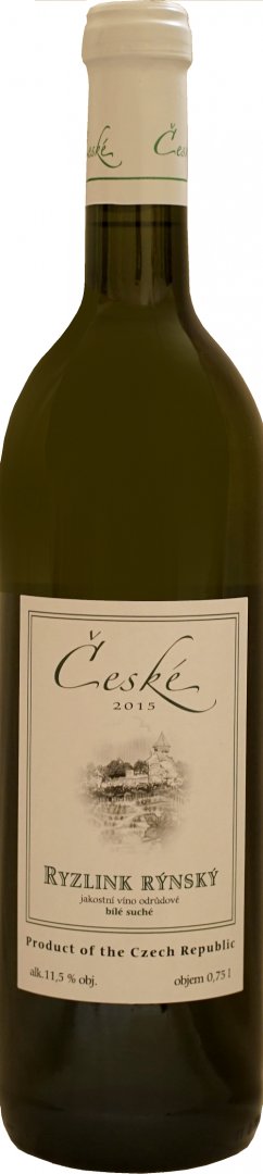 Fľaša vína Ryzlink rýnský 2017, akostné víno (suché)