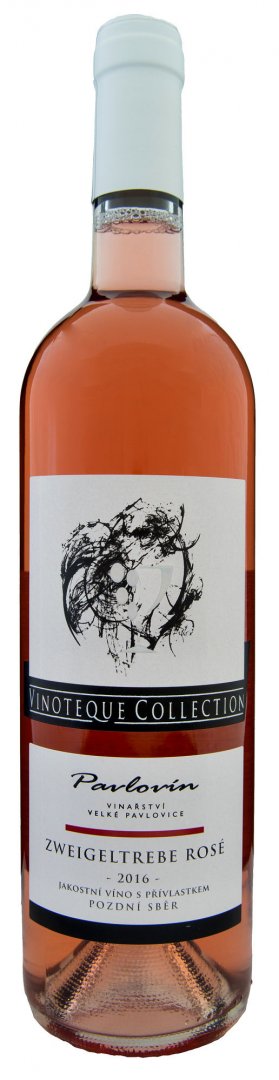 Fľaša vína Zweigeltrebe rosé 2016, pozdný sber (polosuché)