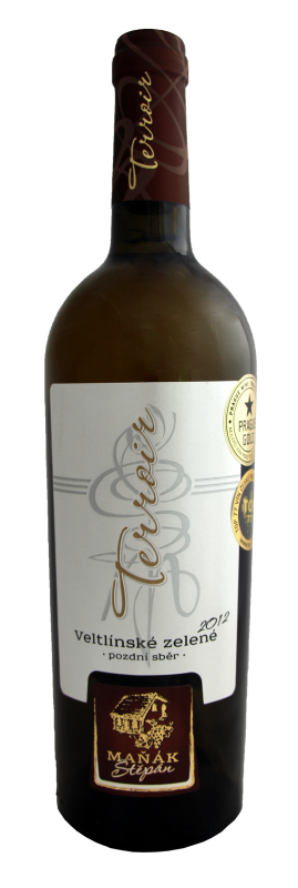 Fľaša vína Veltlínské zelené TERROIR 2012, pozdný sber (suché)