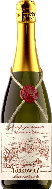 Fľaša vína Ryzlink rýnský 2014, akostné šumivé víno (brut)