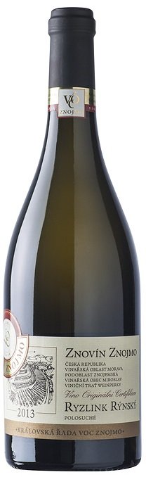 Fľaša vína Ryzlink rýnský (Královská řada) 2013, voc (polosuché)