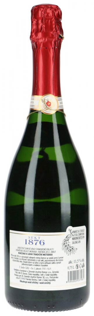 Fľaša vína Sekt 1876, akostné šumivé víno (brut)