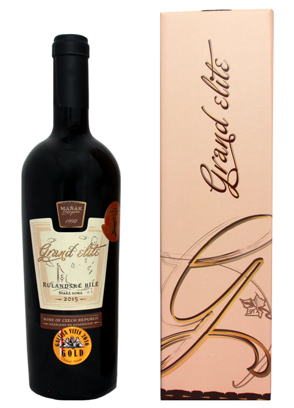 Fľaša vína Rulandské bílé - GRAND ELITE 2015, zemské víno (polosladké)