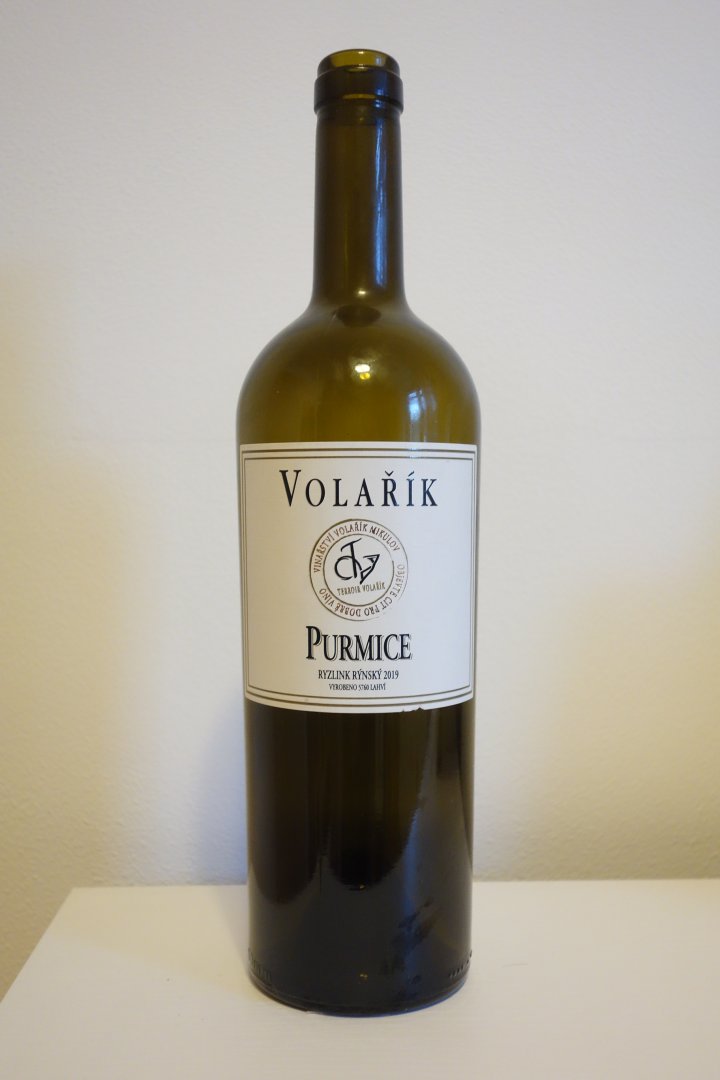 Fľaša vína Ryzlink rýnský (Purmice) 2019, pozdný sber (suché)