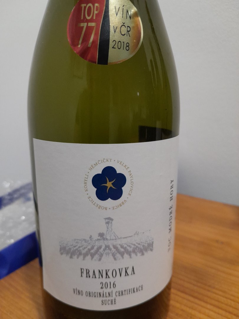 Fľaša vína Frankovka 2016, voc (suché)