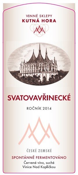 Fľaša vína Svatovavřinecké 2015, kabinetné víno (suché)