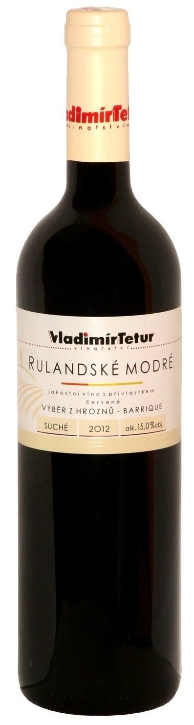 Fľaša vína Rulandské modré barrique 2012, výber z hrozna (suché)