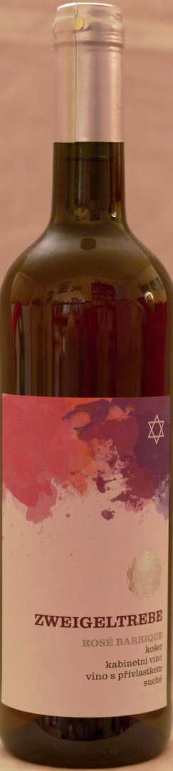 Fľaša vína Zweigeltrebe rosé barrique košer 2007, kabinetné víno (suché)
