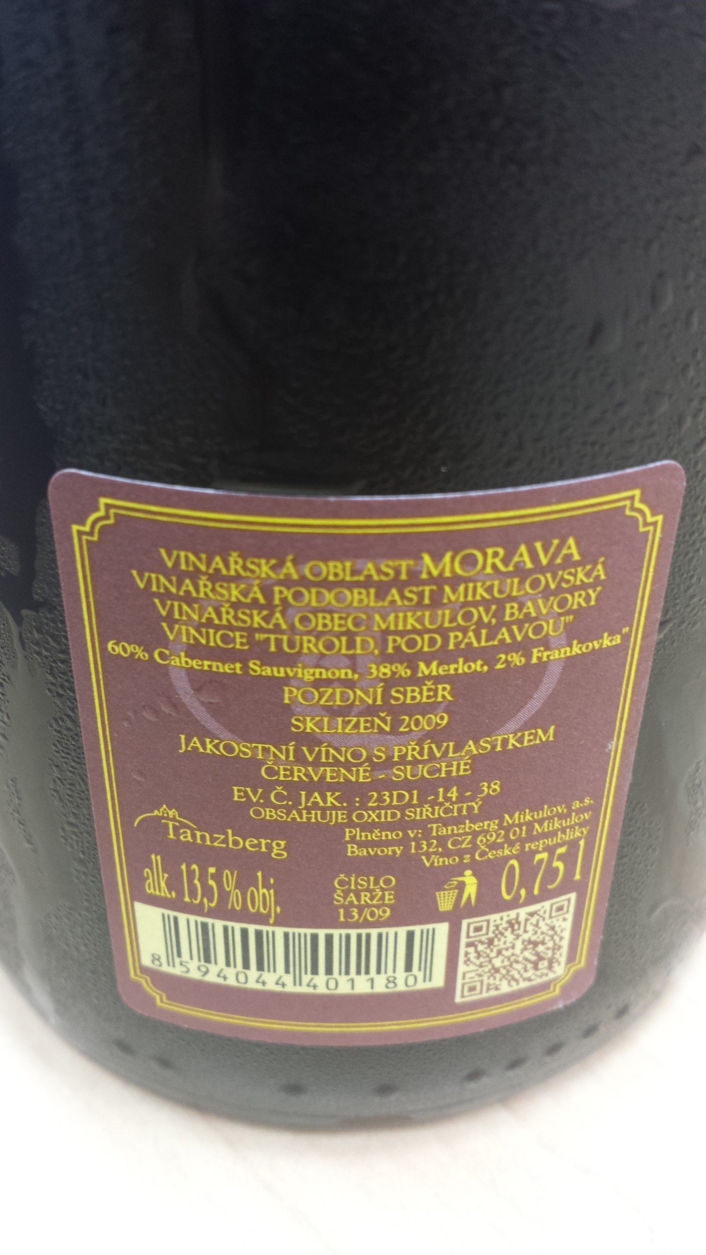 Fľaša vína Cuvée MAHARAL 2009, pozdný sber (suché)