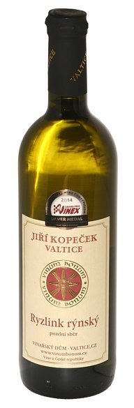 Fľaša vína Ryzlink rýnský 2012, pozdný sber (polosuché)
