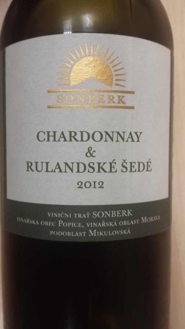 Fľaša vína Chardonnay & Rulandské šedé (Velký) 2012, pozdný sber (suché)