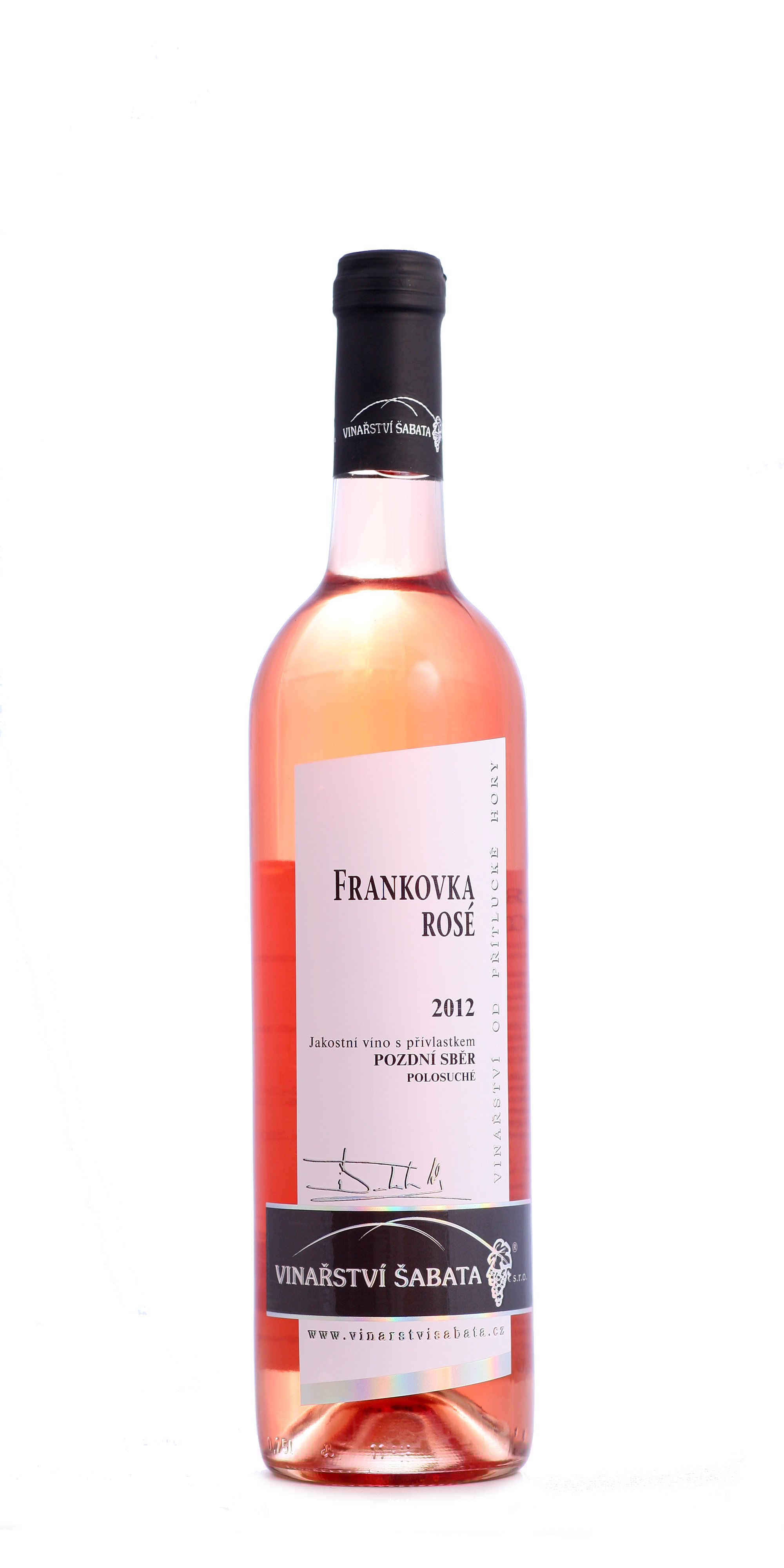 Fľaša vína Frankovka ROSÉ 2012, pozdný sber (polosuché)