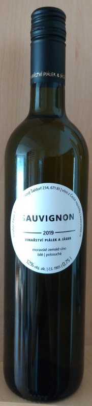 Fľaša vína Sauvignon 2019, voc (polosuché)